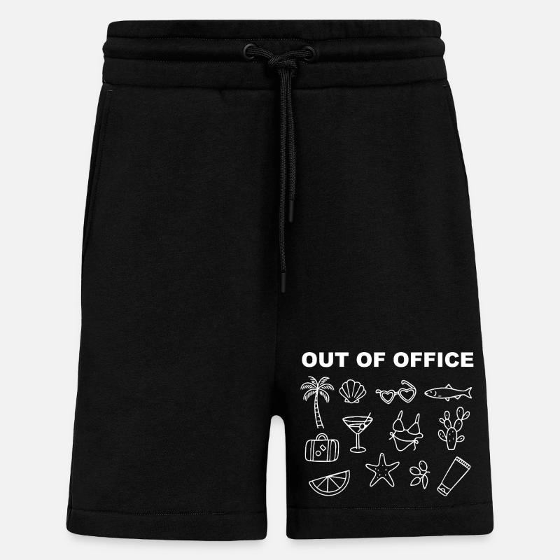 Absent du bureau (blanc) / Vacances / Pension - Short bio décontracté fabriqué en UE - SOLID BLACK