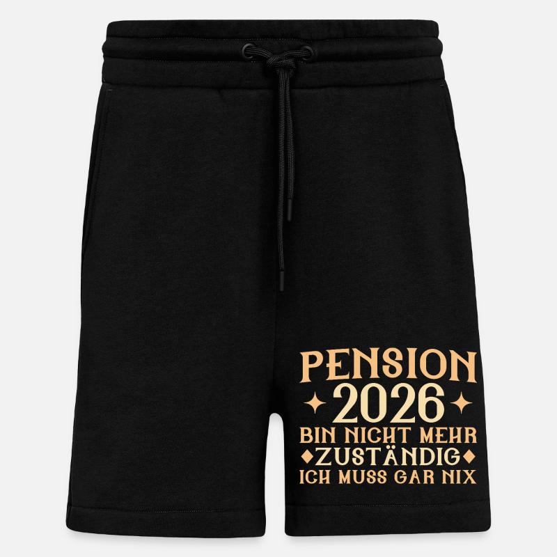 Pension 2026 - Plus responsable - Retraité - Short bio décontracté fabriqué en UE - SOLID BLACK