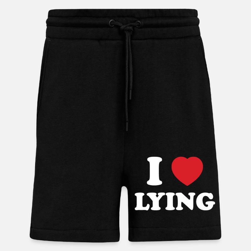 Expression de Liberation, I Love Lying - Short bio décontracté fabriqué en UE - SOLID BLACK