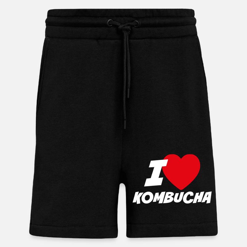 J'adore le kombucha - Short bio décontracté fabriqué en UE - SOLID BLACK