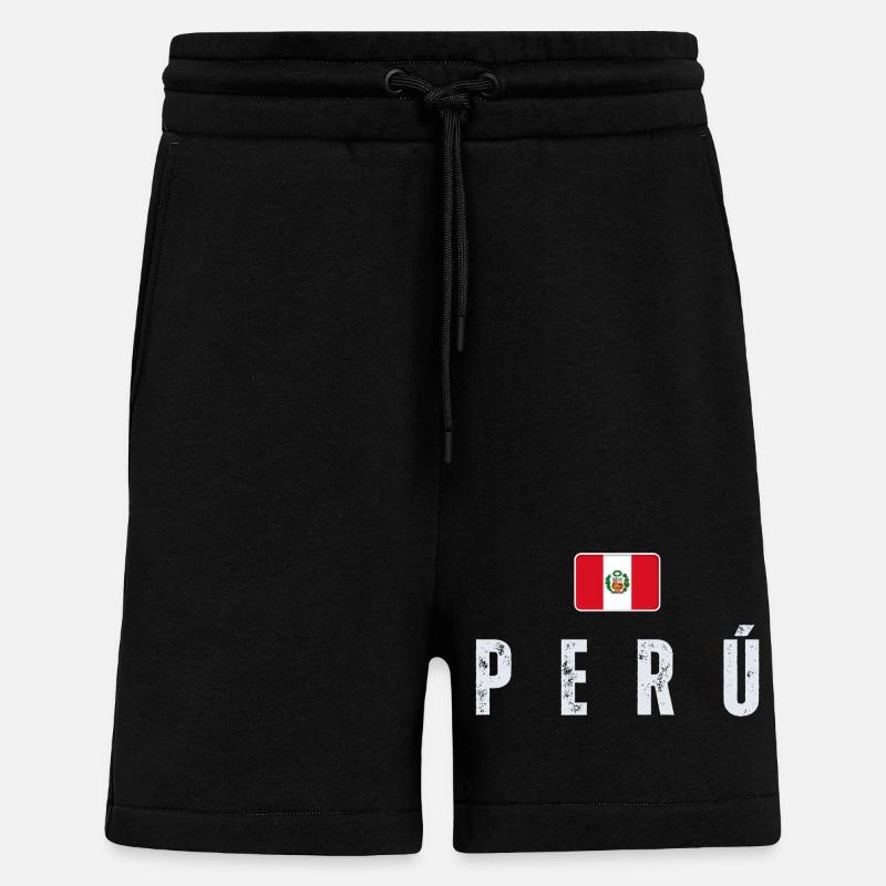 I love Peru, Peruvian flag - Shorts - made by SPREAD - SOLID BLACK