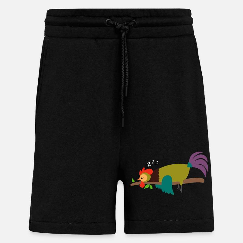 Schlafender Hahn Gockel Huhn Design Geschenk - Shorts - made by SPREAD - SOLID BLACK
