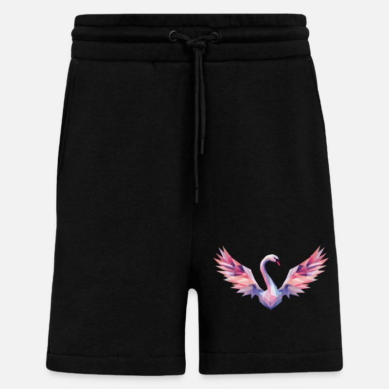 Geometrischer Schwan mit Farbverlauf - Shorts - made by SPREAD - SOLID BLACK
