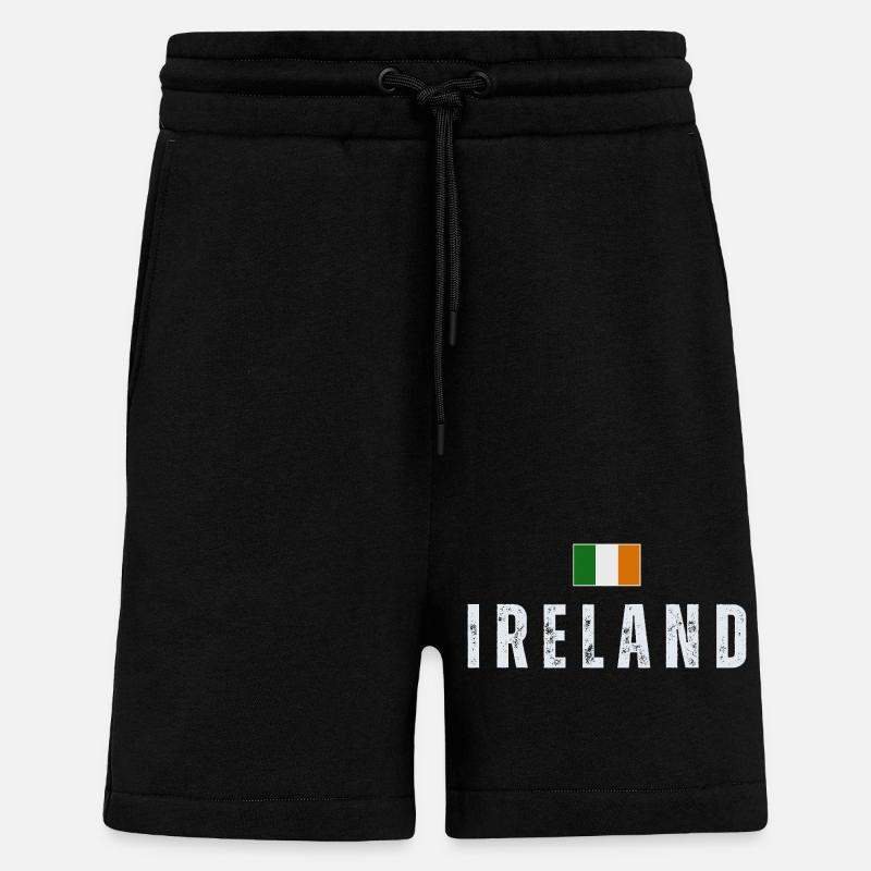 Drapeau de l’Irlande, Irish Pride - Short bio décontracté fabriqué en UE - SOLID BLACK