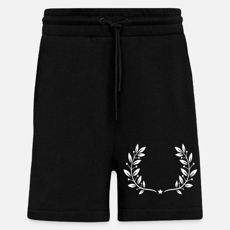 Couronne de laurier - Short bio décontracté fabriqué en UE - SOLID BLACK