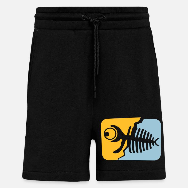 Fossile de poisson - Short bio décontracté fabriqué en UE - SOLID BLACK