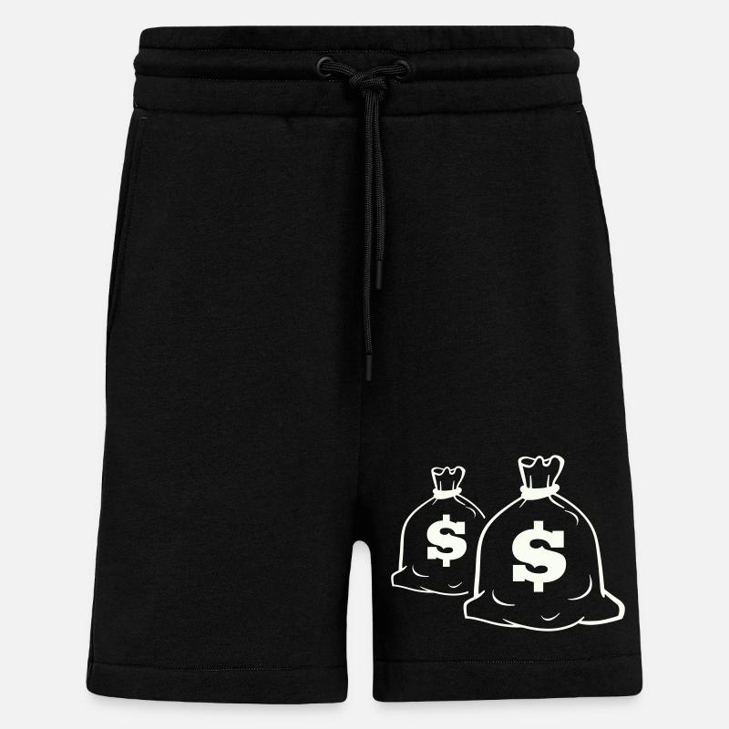 Sac d’argent motif design - Short bio décontracté fabriqué en UE - SOLID BLACK