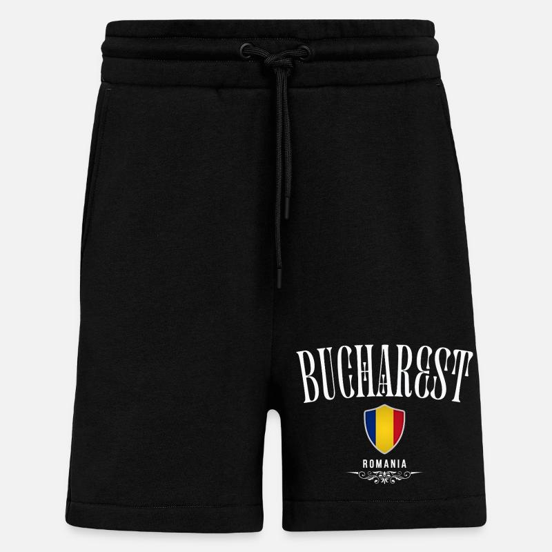 I love Bucharest, Bucharest Romania - Shorts - made by SPREAD - SOLID BLACK