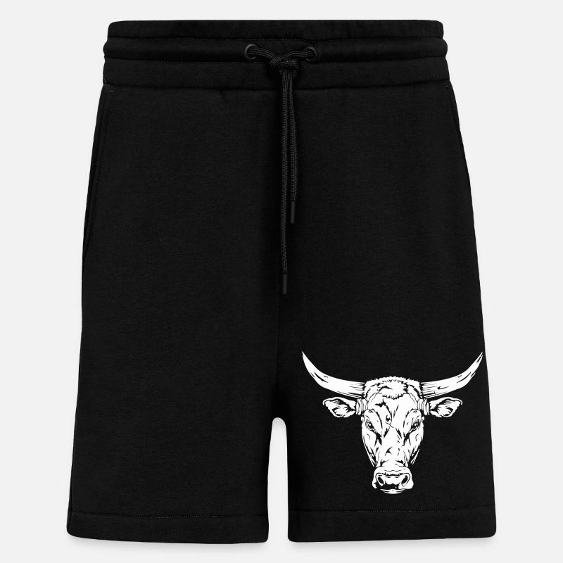 Stierkopf Silhouette Design - Shorts - made by SPREAD - SOLID BLACK