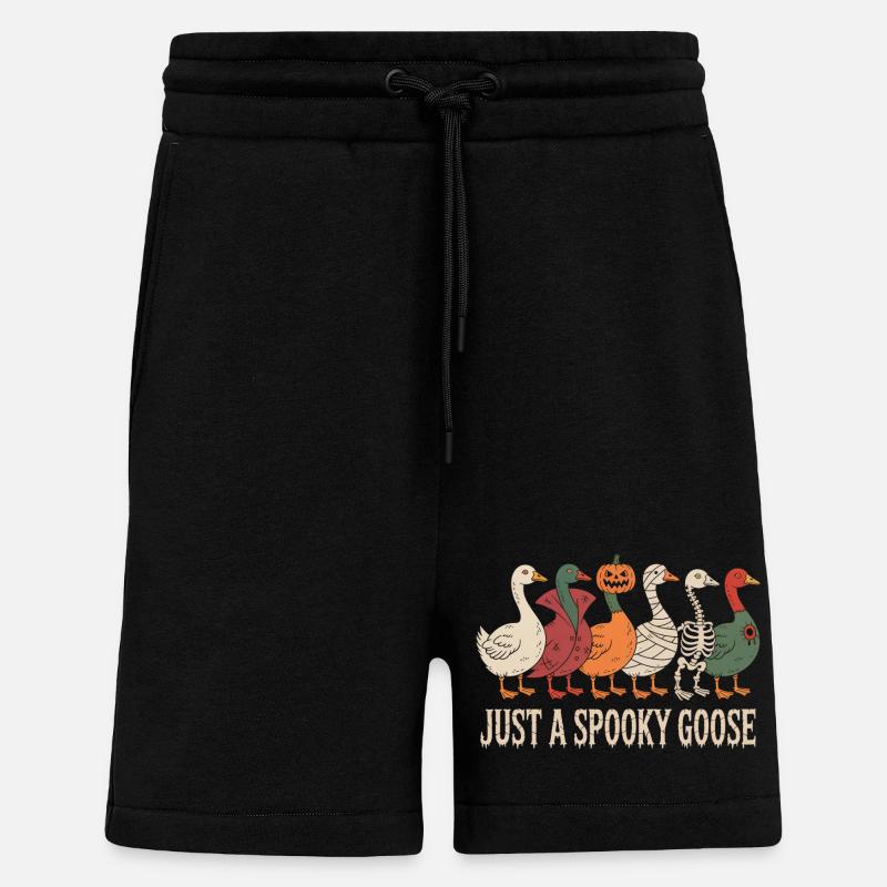 Just A Spooky Goose Halloween Vibes - Shorts - made by SPREAD - SOLID BLACK