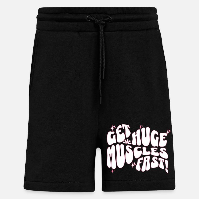 Big Muscles Fun Slogan Design - Short bio décontracté fabriqué en UE - SOLID BLACK