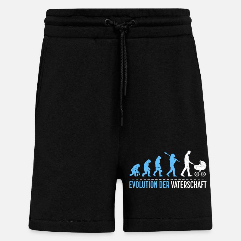 Werdender Vater EVOLUTION DER VATERSCHAFT Lustig - Shorts - made by SPREAD - SOLID BLACK