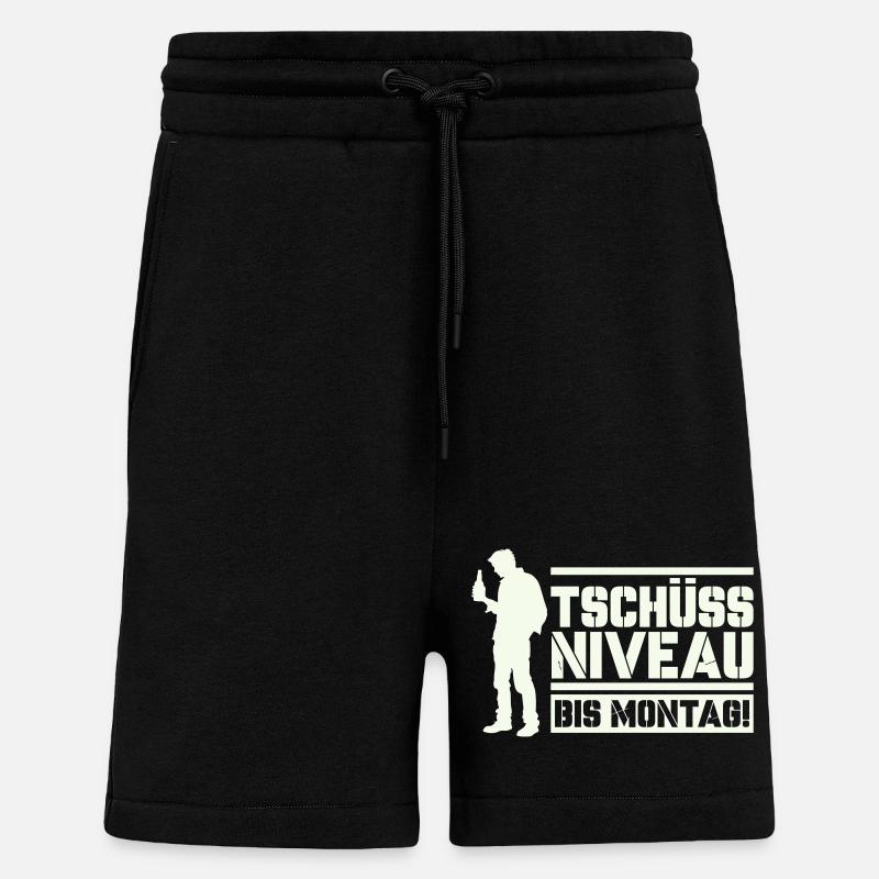 Bye bye niveau jusqu’à lundi - Short bio décontracté fabriqué en UE - SOLID BLACK
