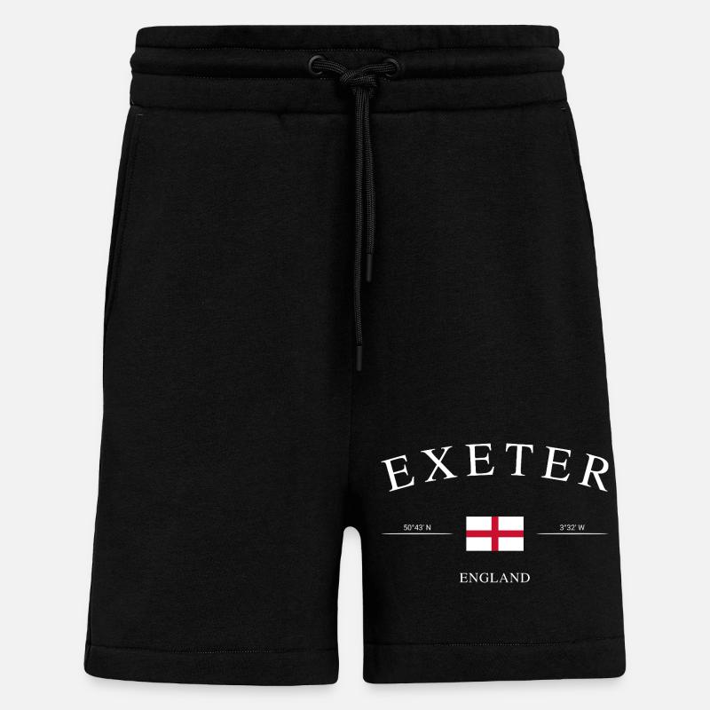Exeter, Inghilterra – Souvenir e regali per le vacanze - Pantaloncini ecologici casual Made in UE - SOLID BLACK