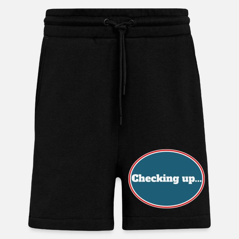 Checking up – Cool minimal design - Shorts - made by SPREAD - SOLID BLACK
