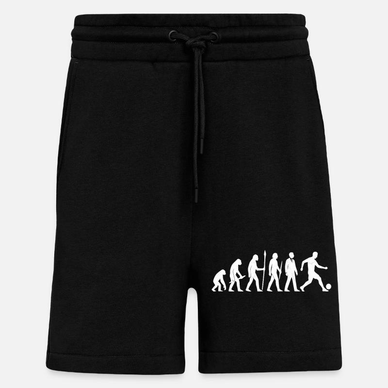 Évolution du football - Short bio décontracté fabriqué en UE - SOLID BLACK
