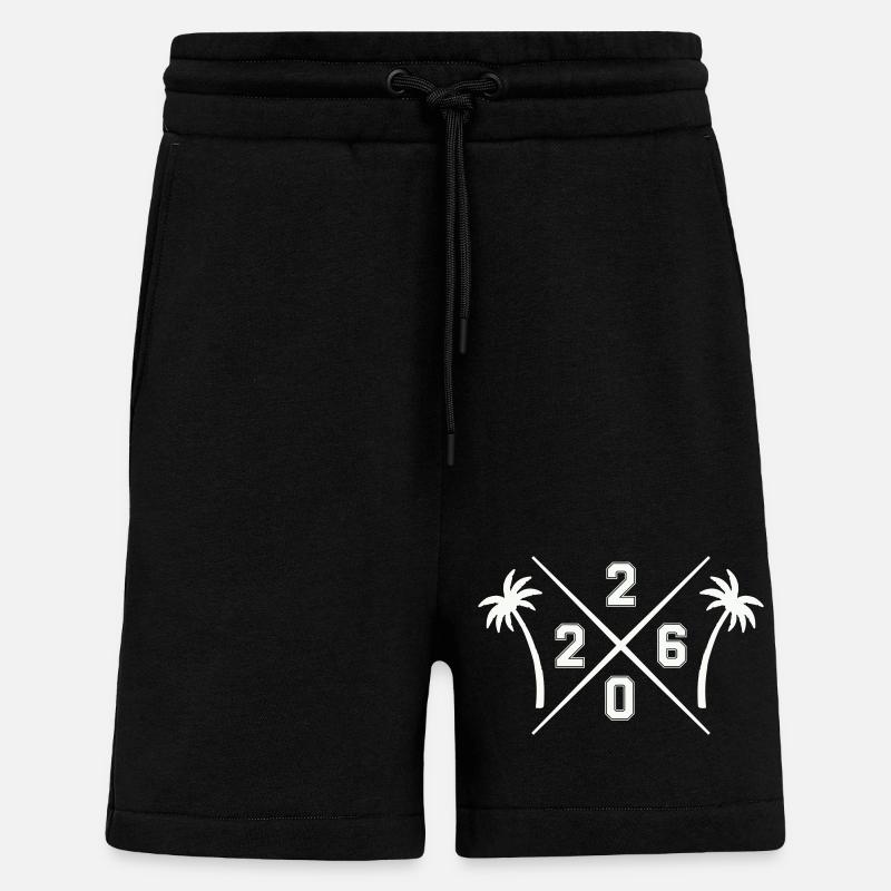 Année rétro tropicale 2026 - Short bio décontracté fabriqué en UE - SOLID BLACK