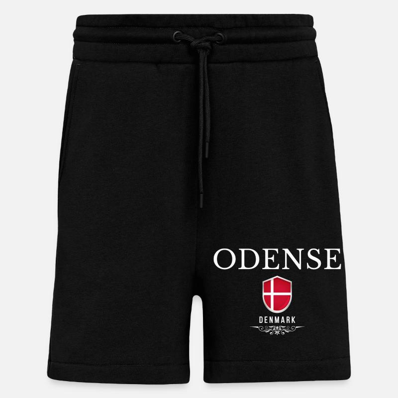 Odense, Dänemark, Odense-Souvenir - Shorts - made by SPREAD - SOLID BLACK