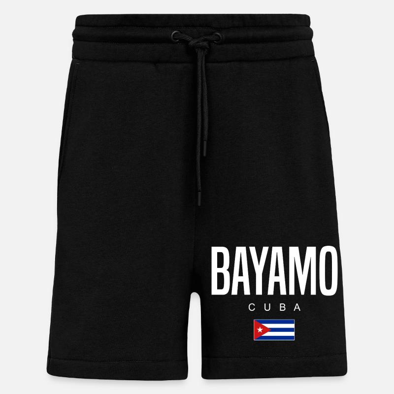 Bayamo Cuba Cubains - Short bio décontracté fabriqué en UE - SOLID BLACK