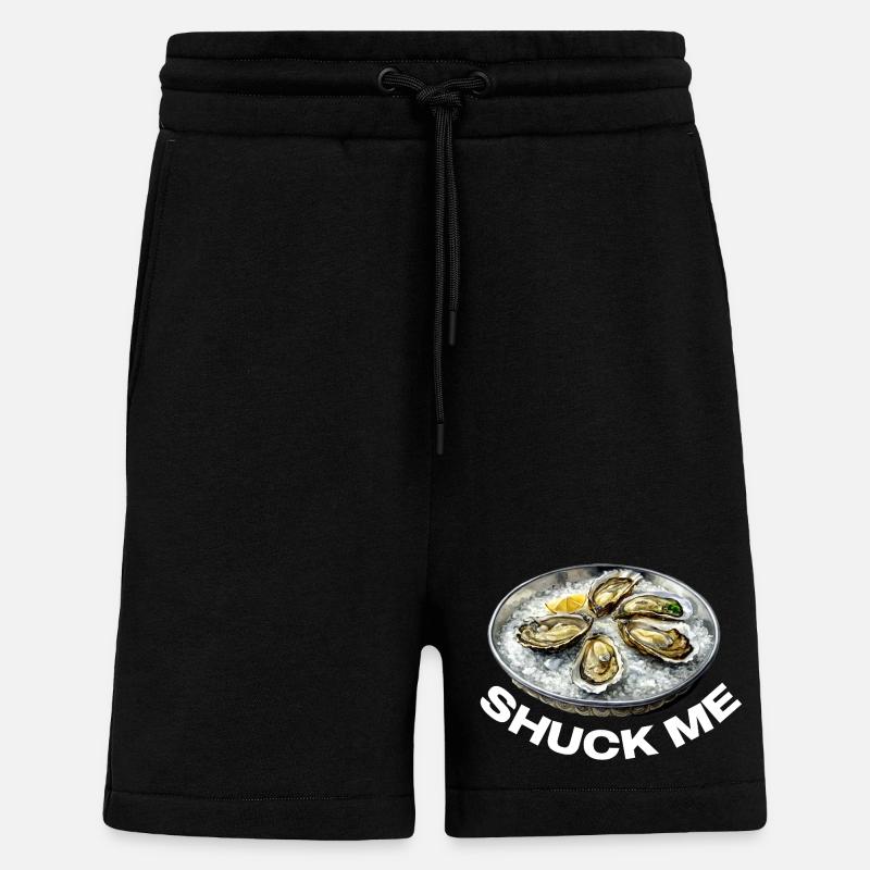 Huîtres fourrées au citron - Short bio décontracté fabriqué en UE - SOLID BLACK