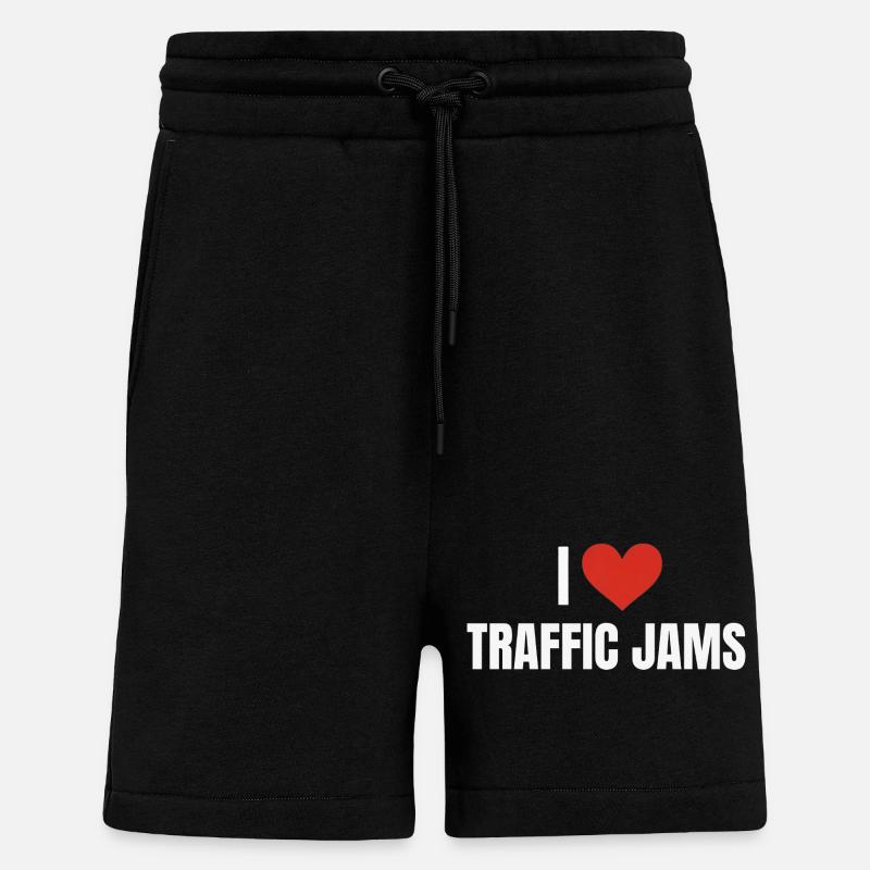 I ❤️ Embouteillages - Short bio décontracté fabriqué en UE - SOLID BLACK