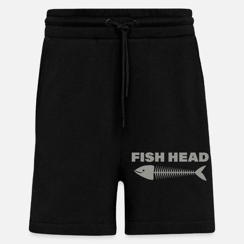 fish head - Shorts - made by SPREAD - SOLID BLACK