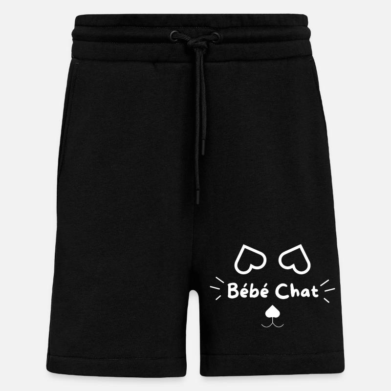 Bébé Chat - Short bio décontracté fabriqué en UE - SOLID BLACK