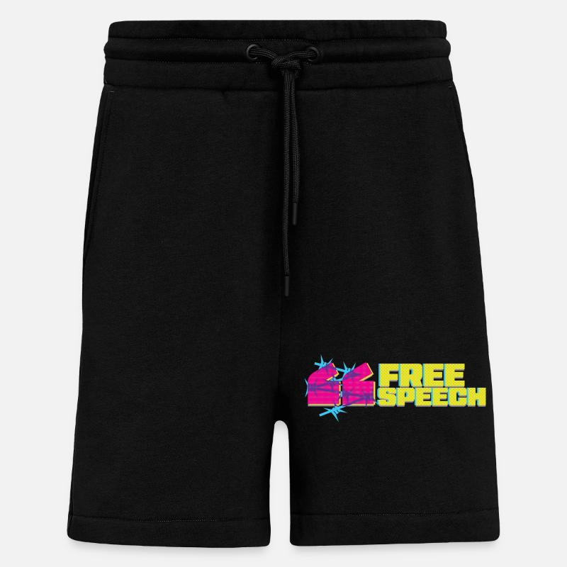 Vibrant graffiti liberté d’expression t-Shirt design - Short bio décontracté fabriqué en UE - SOLID BLACK