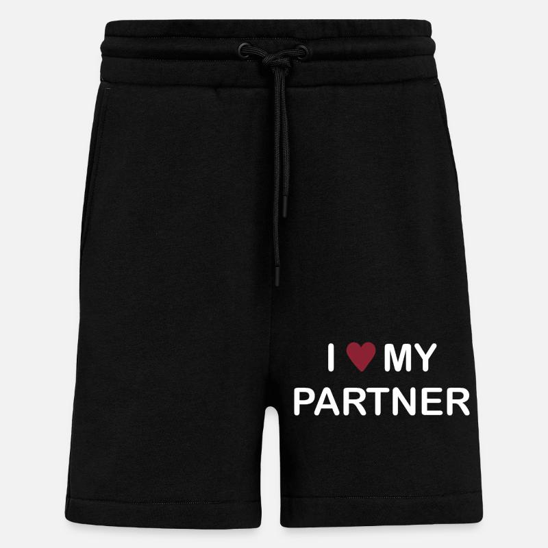 I love My Partner – Pärchen Shirt/Pullover - Shorts - made by SPREAD - SOLID BLACK