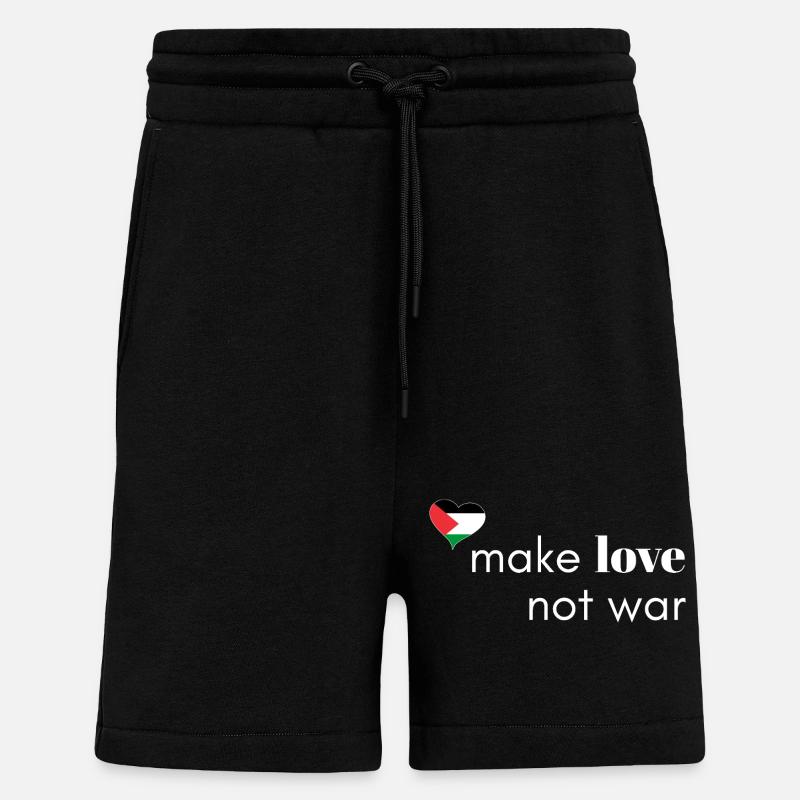 Make Love Not War - Palestine - Shorts - made by SPREAD - SOLID BLACK