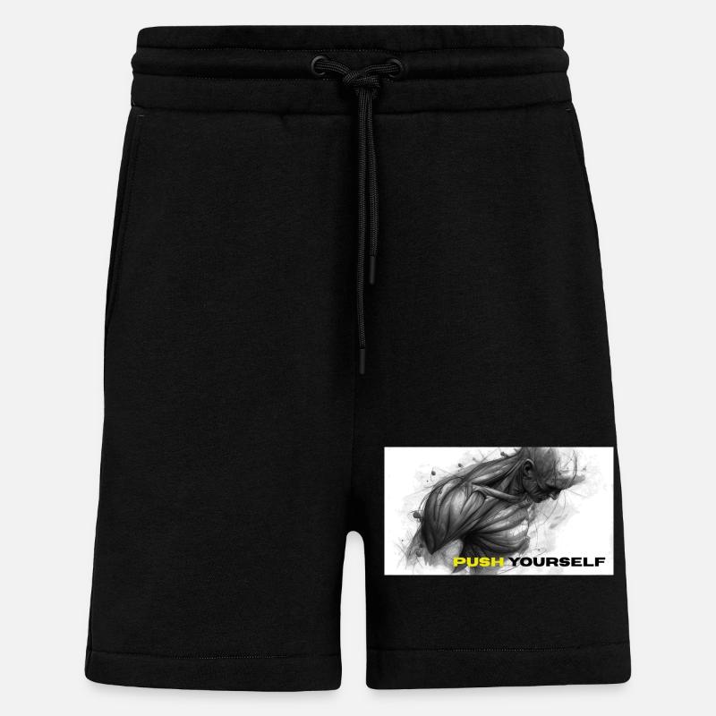 Illustration de forte auto-motivation - Short bio décontracté fabriqué en UE - SOLID BLACK