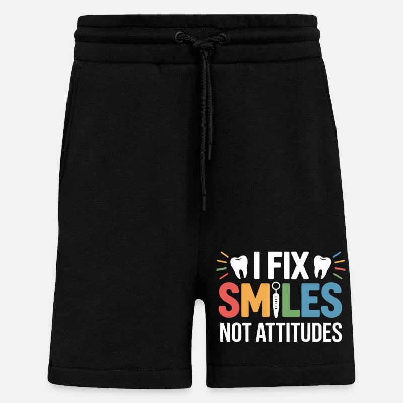 Conception artisanale du pont dentaire - Short bio décontracté fabriqué en UE - SOLID BLACK