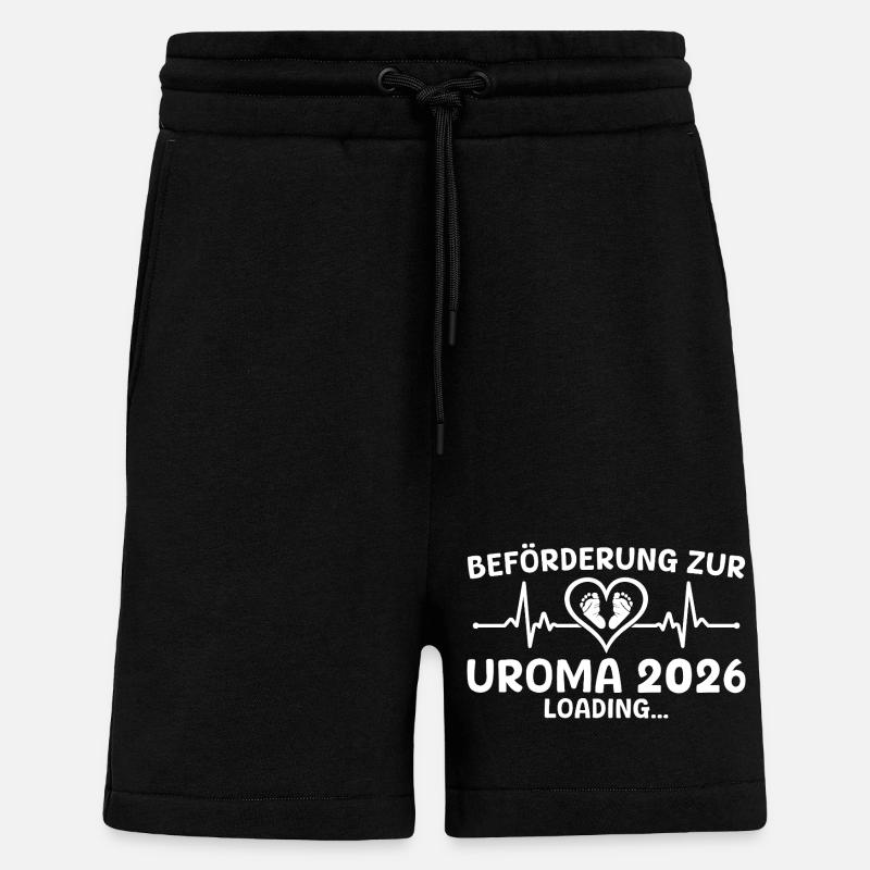 Great-to-be 2026 loading - Great-grandmother - Shorts - made by SPREAD - SOLID BLACK