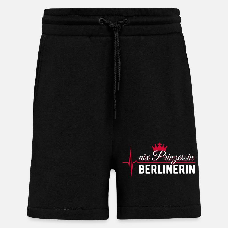 Nix Princess - Berliner - Cadeau ECG Pulse - Short bio décontracté fabriqué en UE - SOLID BLACK