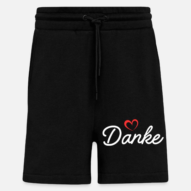Danke Herz Script - Shorts - made by SPREAD - SOLID BLACK