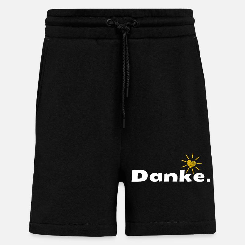 Merci HerzSonne Typography - Short bio décontracté fabriqué en UE - SOLID BLACK