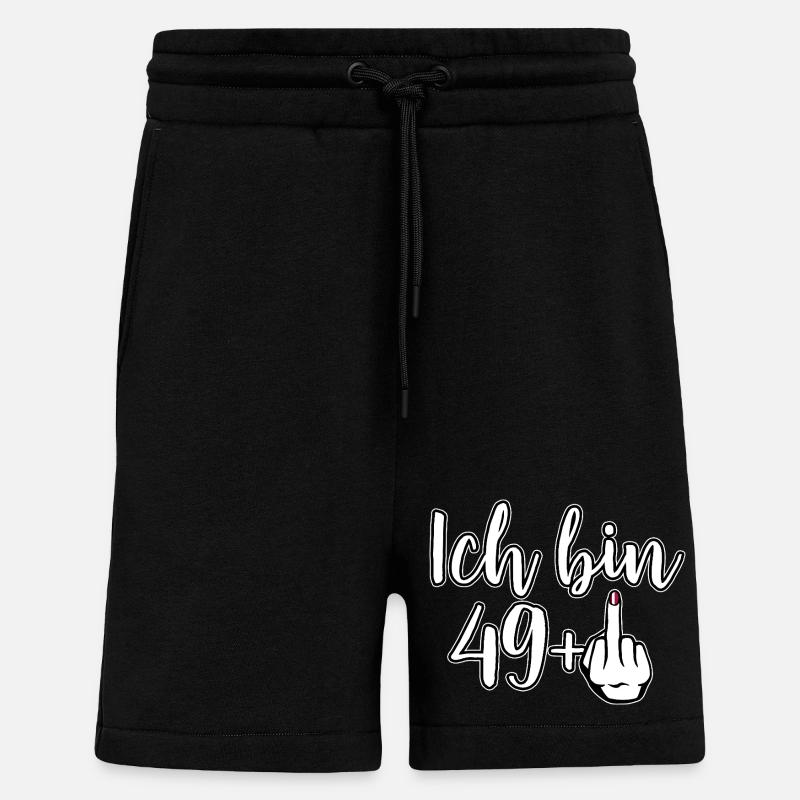 I'm 49+ Middle Finger - Birthday - Shorts - made by SPREAD - SOLID BLACK