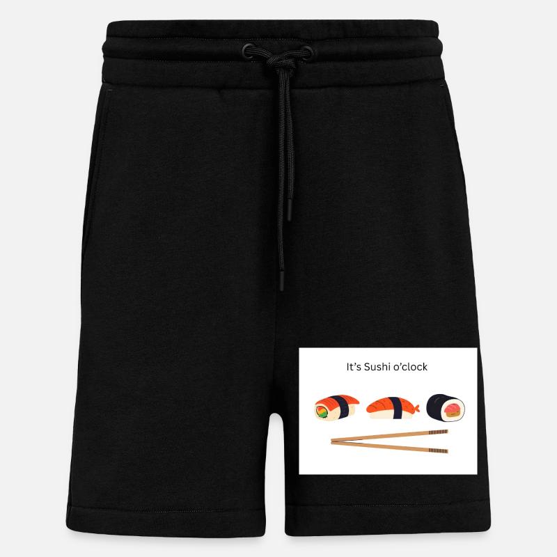 C’est l’heure des sushis - Short bio décontracté fabriqué en UE - SOLID BLACK