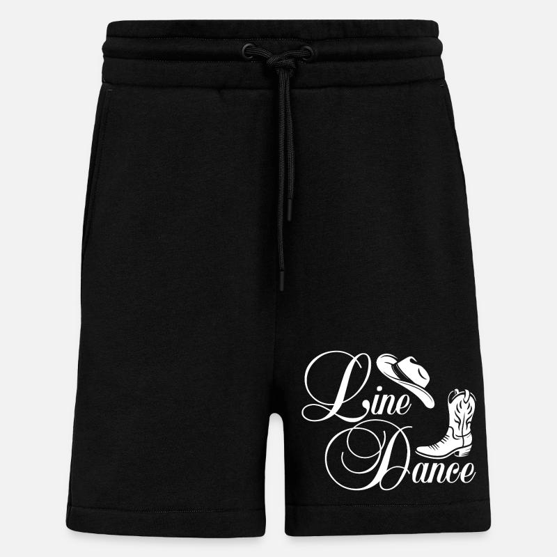 Line Dance Western Script - Shorts - made by SPREAD - SOLID BLACK