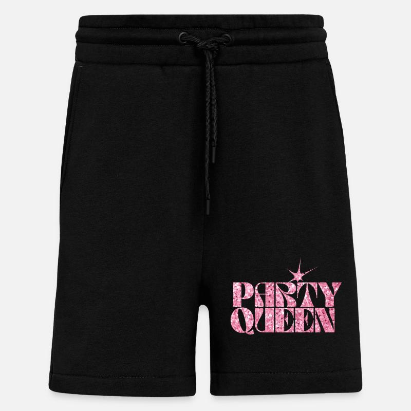Party Queen Glitzer Text - Shorts - made by SPREAD - SOLID BLACK