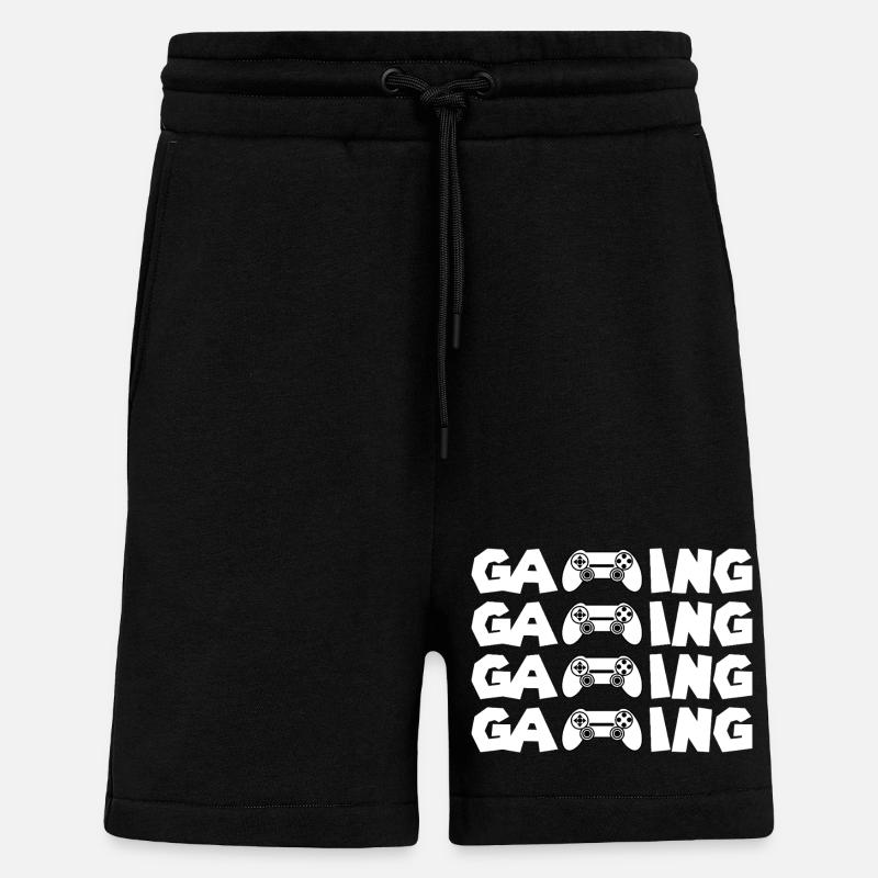 Gaming Glyphs Controller Pattern - Shorts - made by SPREAD - SOLID BLACK
