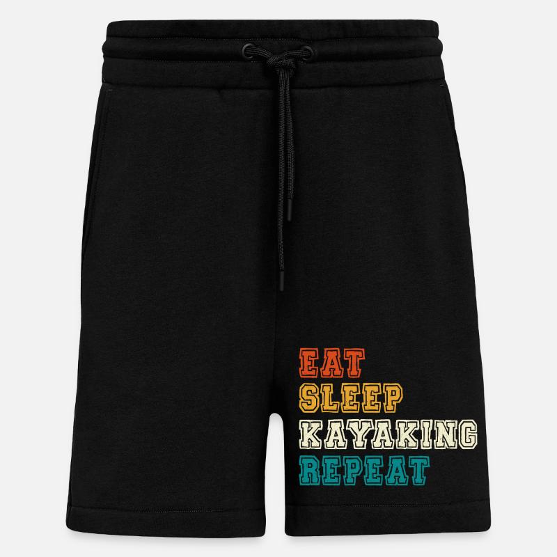 Eat Sleep Kayaking Repeat - Shorts - made by SPREAD - SOLID BLACK