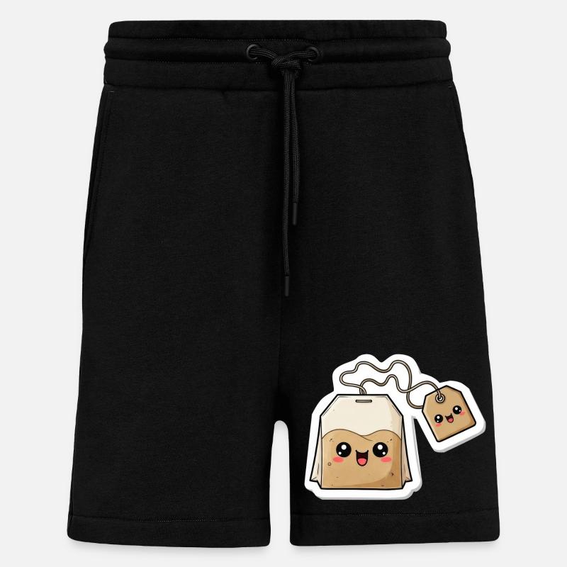 Breloque sachet de thé kawaii - Short bio décontracté fabriqué en UE - SOLID BLACK