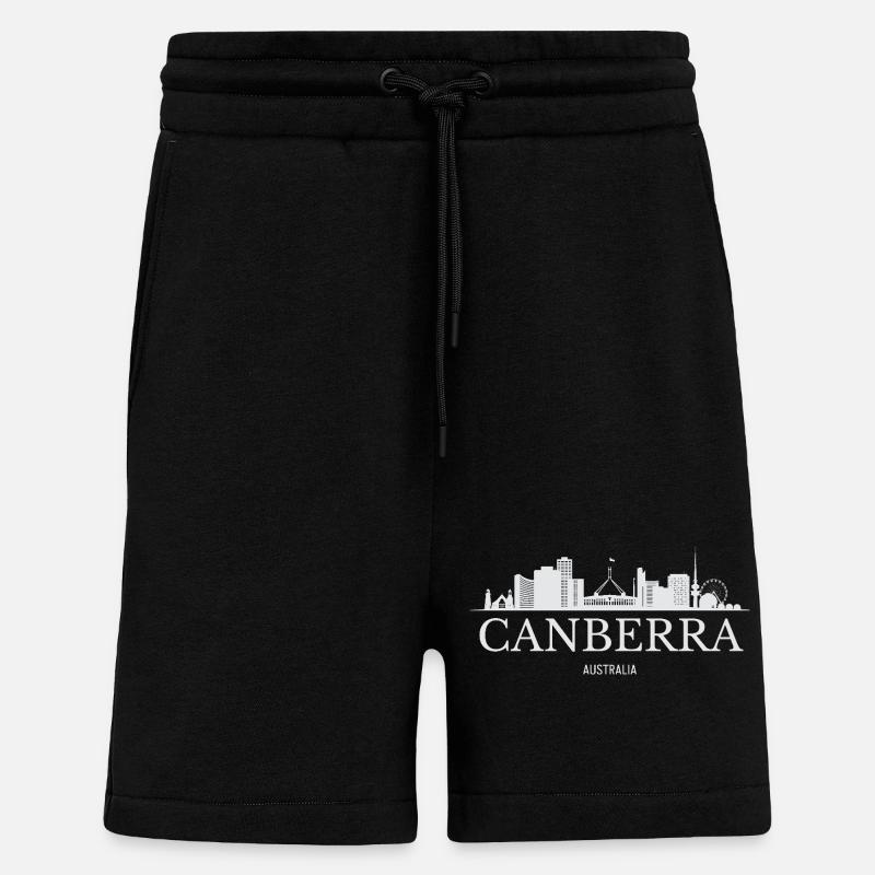 Canberra Skyline, Canberra Australia - Shorts - made by SPREAD - SOLID BLACK