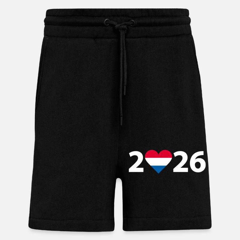 J’aime Pays-Bas 2026, Pays-Bas 2026 - Short bio décontracté fabriqué en UE - SOLID BLACK