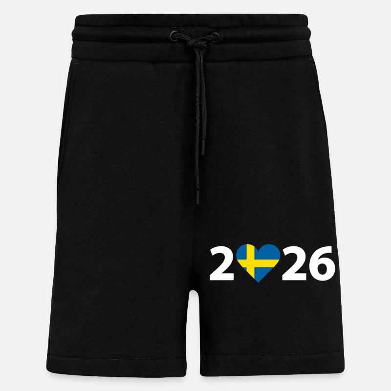 J’aime Suède 2026, Suède 2026 - Short bio décontracté fabriqué en UE - SOLID BLACK