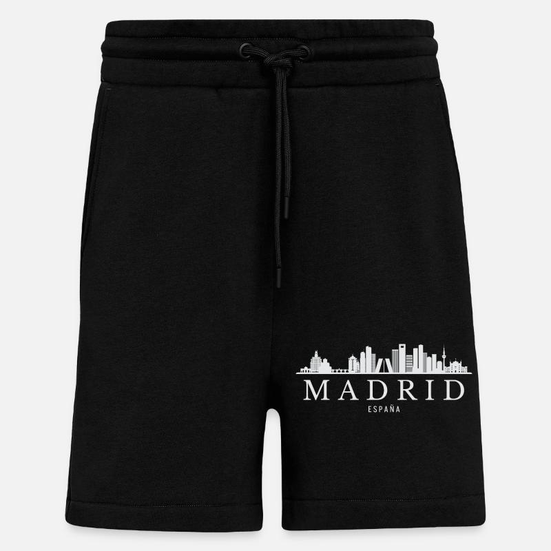 Madrid Skyline, Madrid Spain - Shorts - made by SPREAD - SOLID BLACK