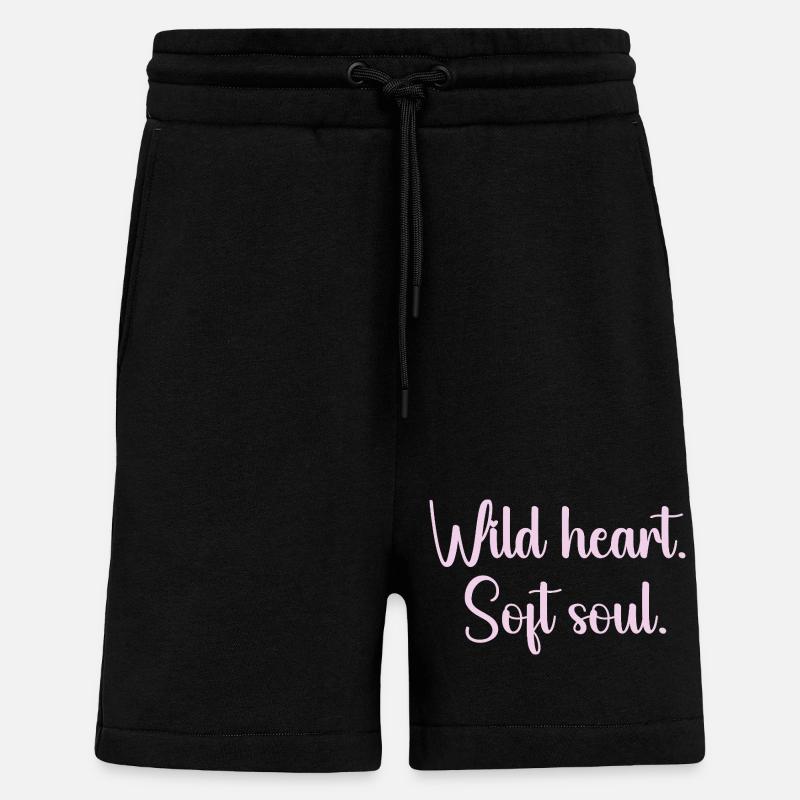 Cœur Sauvage Âme Douce - Short bio décontracté fabriqué en UE - SOLID BLACK