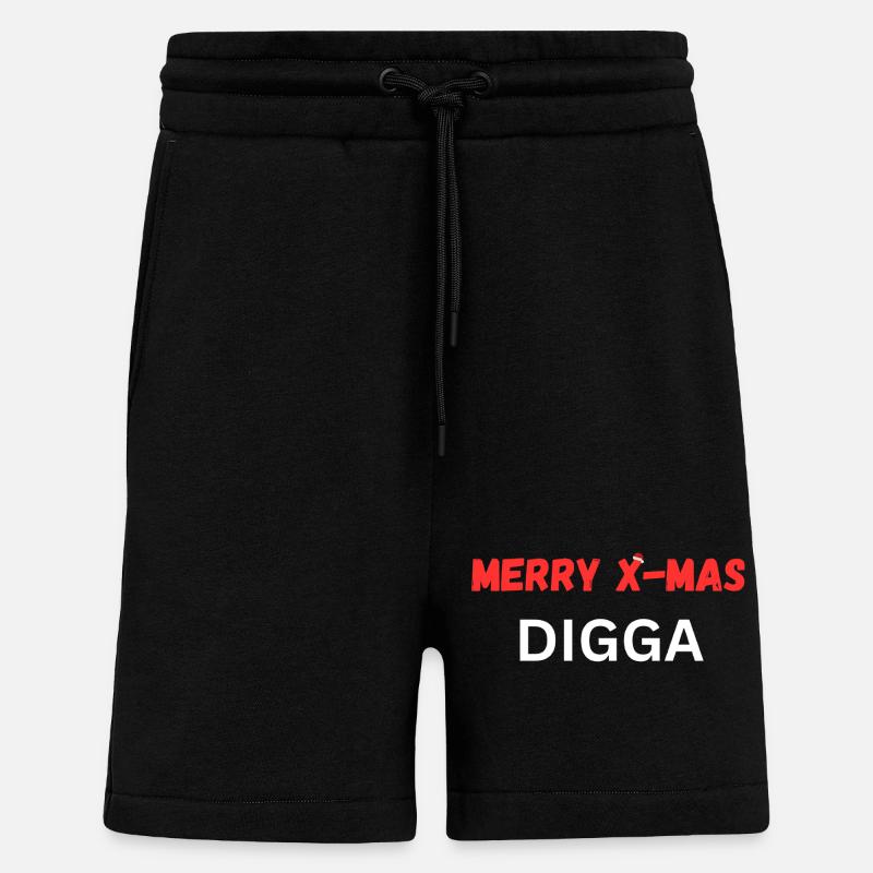 JOYEUX NOËL DIGGA - Short bio décontracté fabriqué en UE - SOLID BLACK