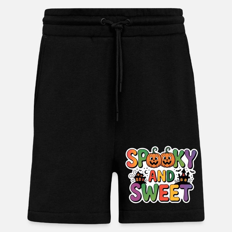 Halloween effrayant et doux - Short bio décontracté fabriqué en UE - SOLID BLACK